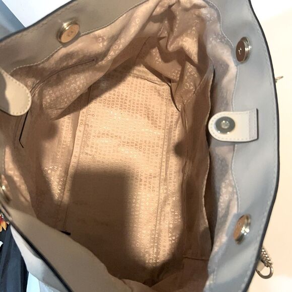 Kate Spade Gray Leather Chain-Link Shoulder Tote Chic Everyday Bag - Picture 9 of 12